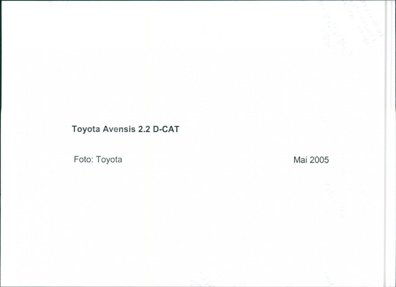 Toyota Avensis 2.2 D-CAT - Vintage Photograph