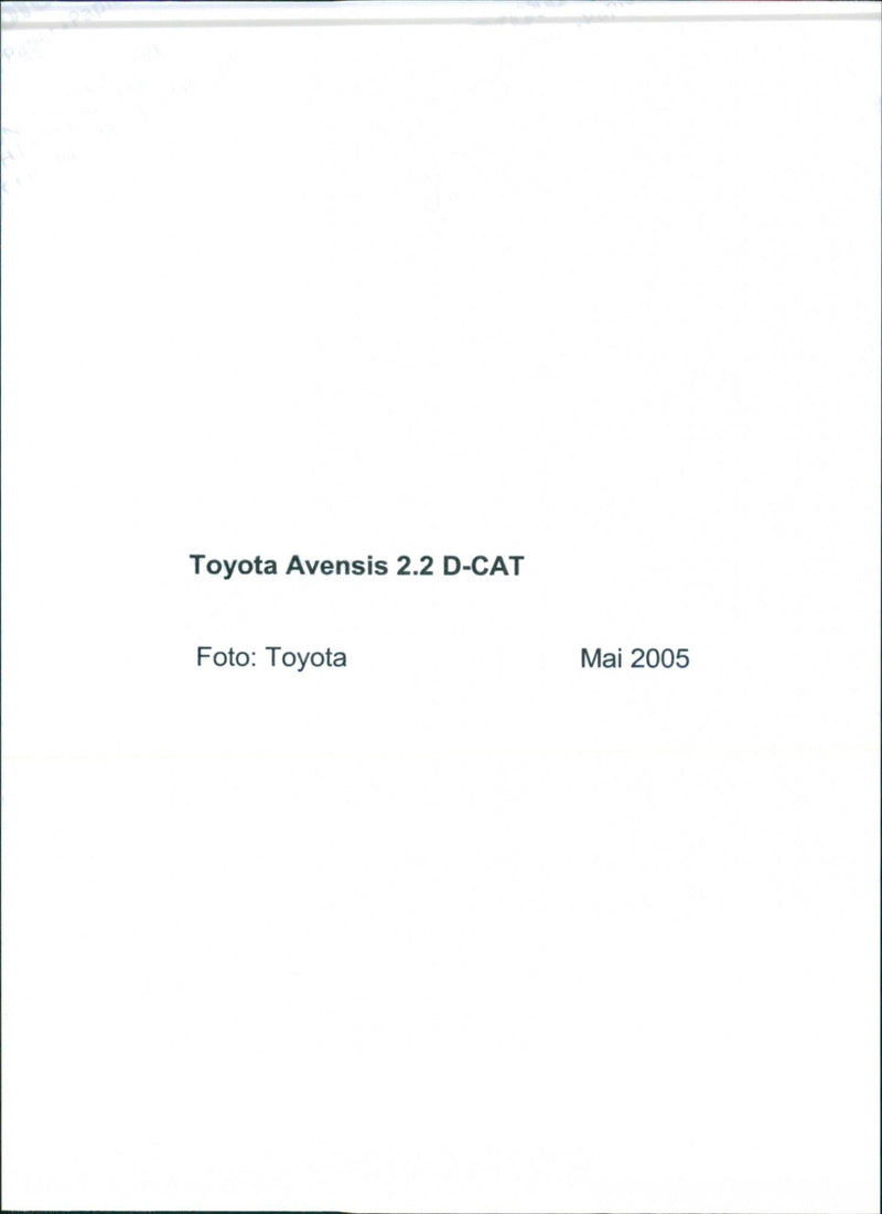 Toyota Avensis 2.2 D-CAT - Vintage Photograph