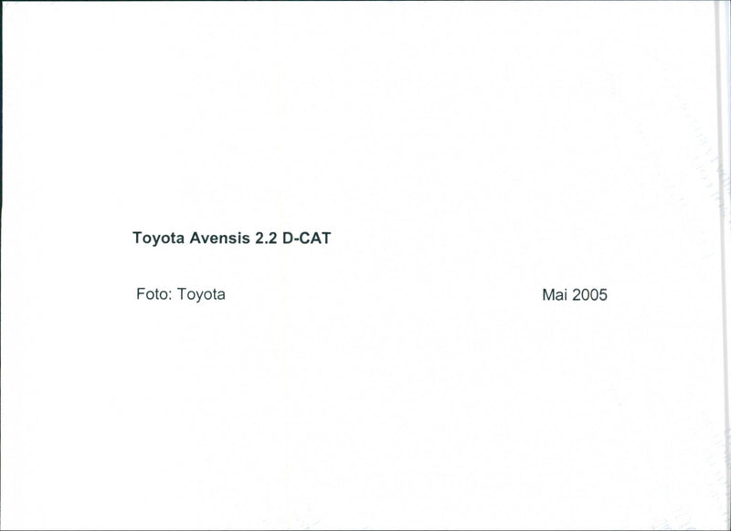 Toyota Avensis 2.2 D-CAT - Vintage Photograph