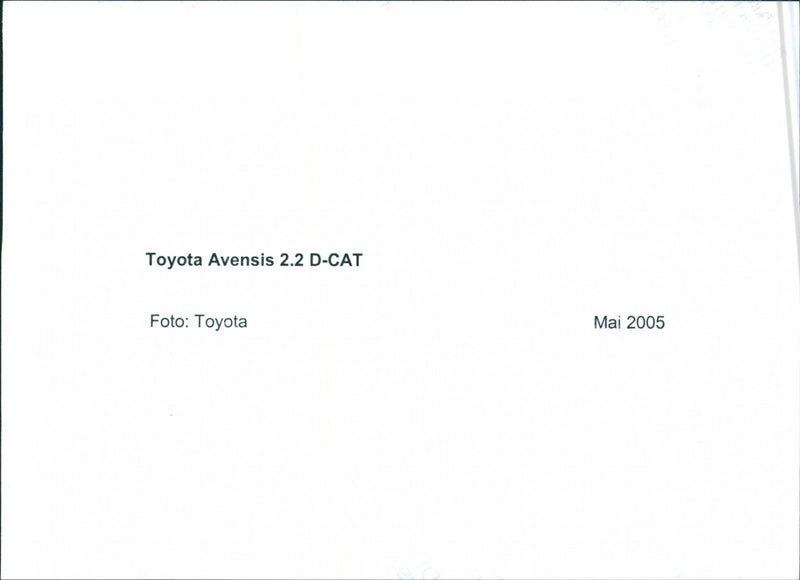 Toyota Avensis 2.2 D-CAT - Vintage Photograph