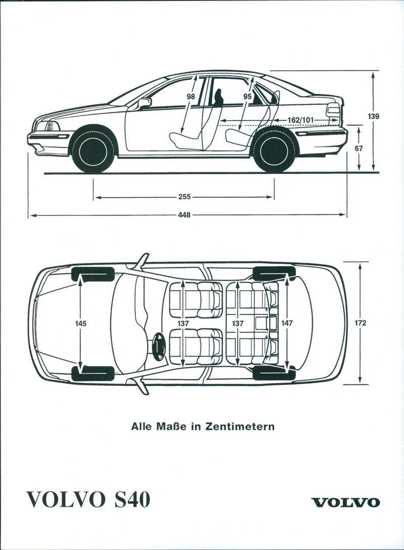 Volvo S4o layout - Vintage Photograph