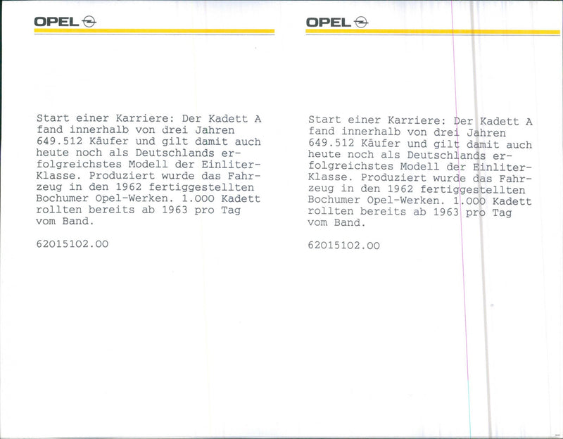 Opel Kadett A - Vintage Photograph