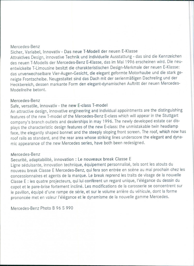 Mercedes Benz - Vintage Photograph