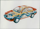 Technical drawing of 1996 Skoda Octavia - Vintage Photograph