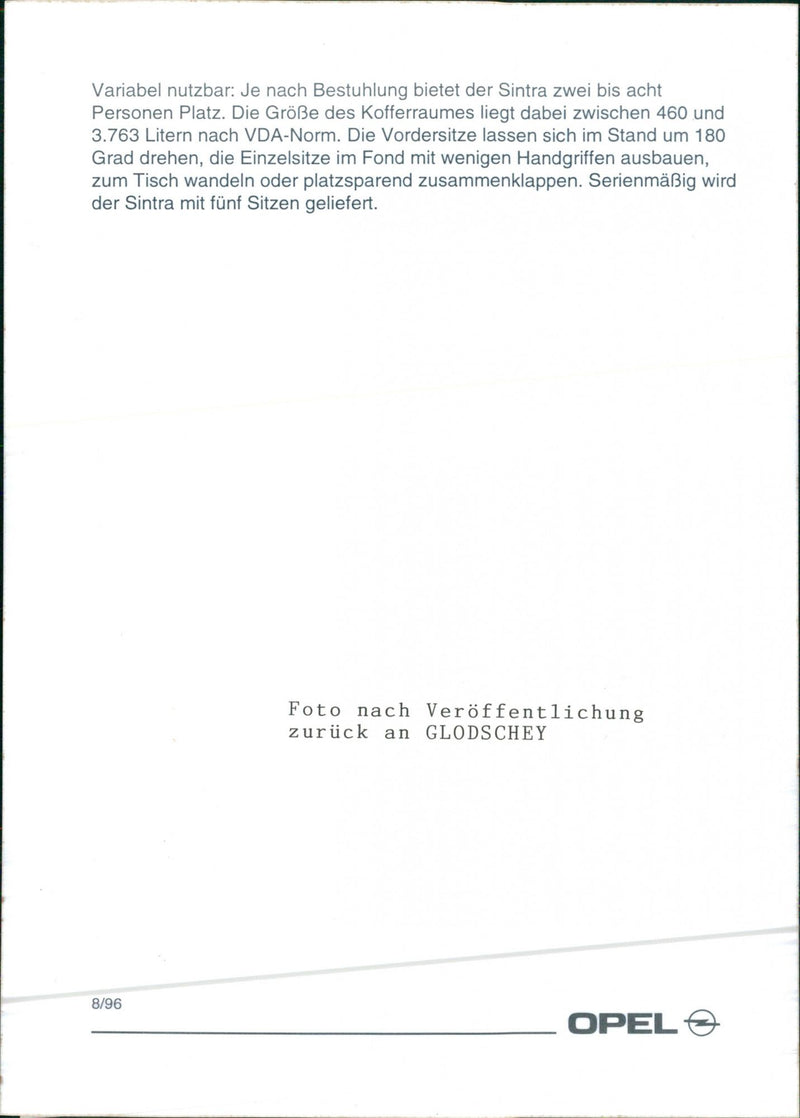 1996 Opel Sintra - Vintage Photograph