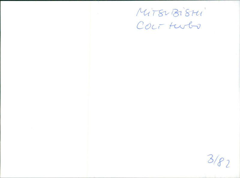 1982 Mitsubishi Colt Turbo - Vintage Photograph
