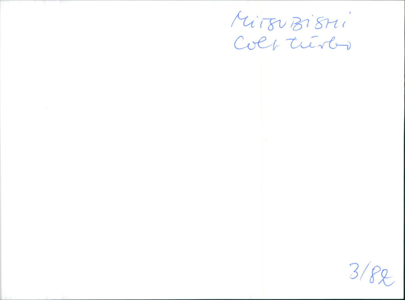 1982 Mitsubishi Colt Turbo - Vintage Photograph