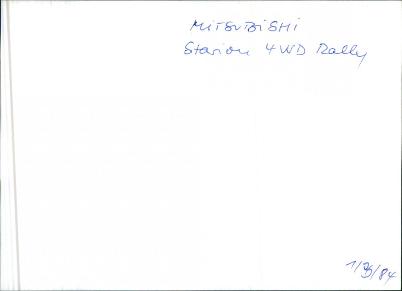 1984 Mitsubishi Starion 4WD Rally - Vintage Photograph