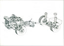 1984 Mitsubishi Starion 4WD Rally's suspension drawing - Vintage Photograph