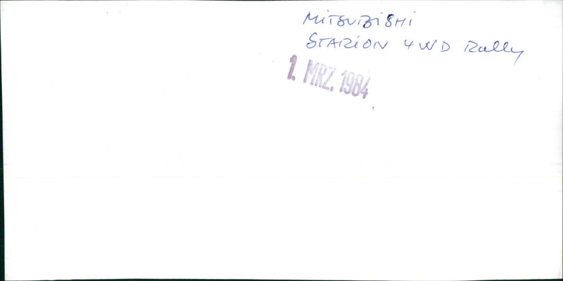 Technical drawing of 1984 Mitsubishi Starion 4WD Rally - Vintage Photograph