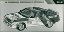 Technical drawing of 1984 Mitsubishi Starion 4WD Rally - Vintage Photograph