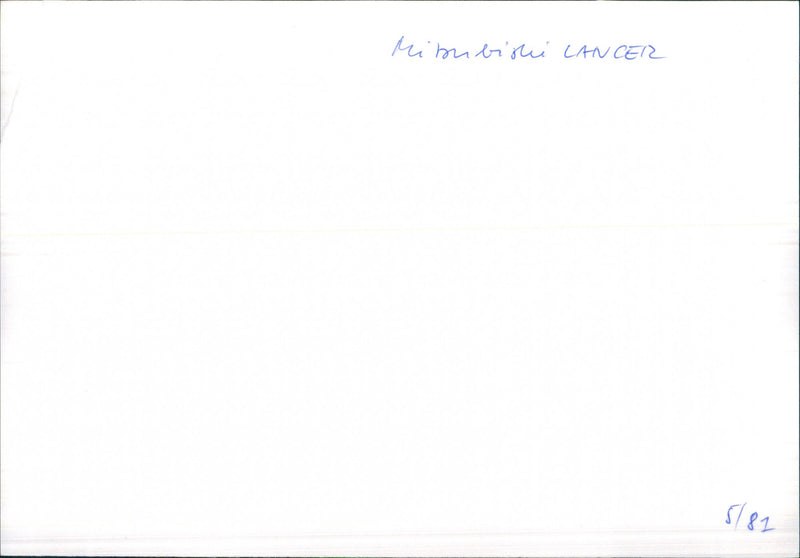 1981 Mitsubishi Lancer - Vintage Photograph