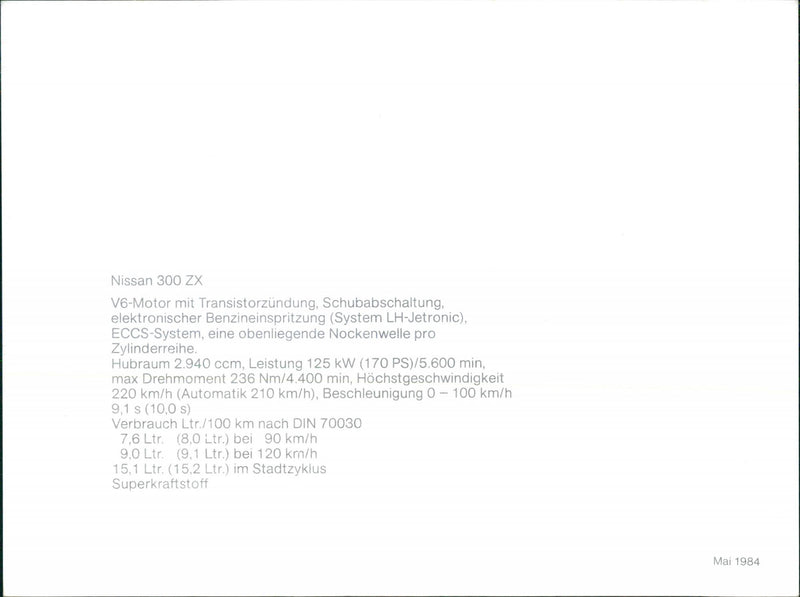 Nissan 300 ZX V6 - Vintage Photograph