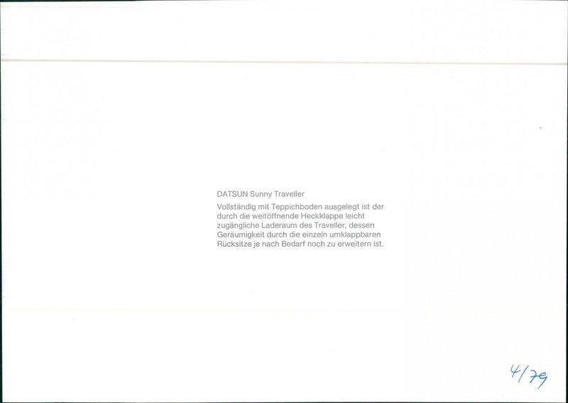 Datsun Sunny Traveller - Vintage Photograph