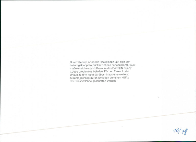 Datsun Sunny Coupe - Vintage Photograph