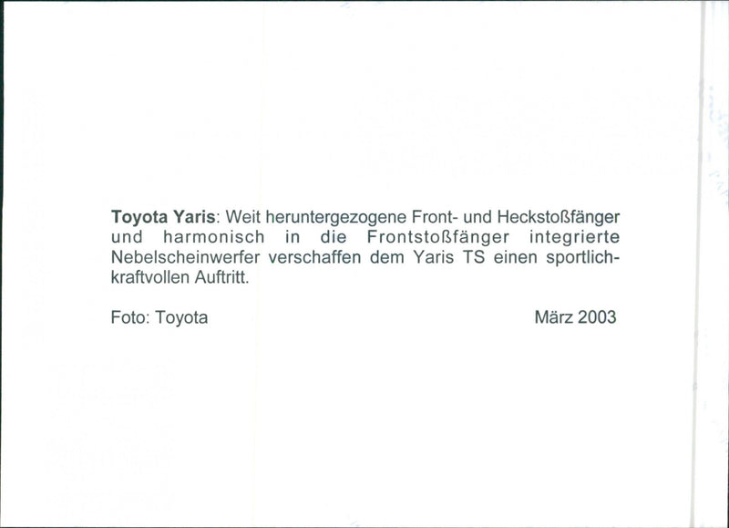 2003 Toyota Yaris - Vintage Photograph