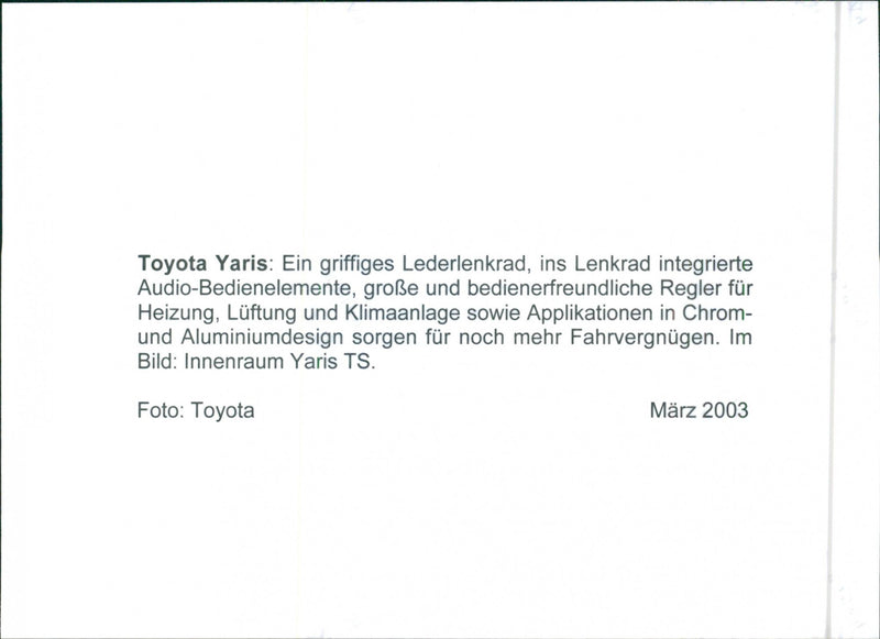 2003 Toyota Yaris TS - Vintage Photograph