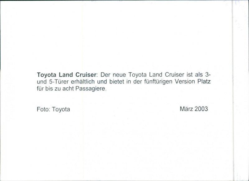 2003 Toyota Land Cruiser - Vintage Photograph