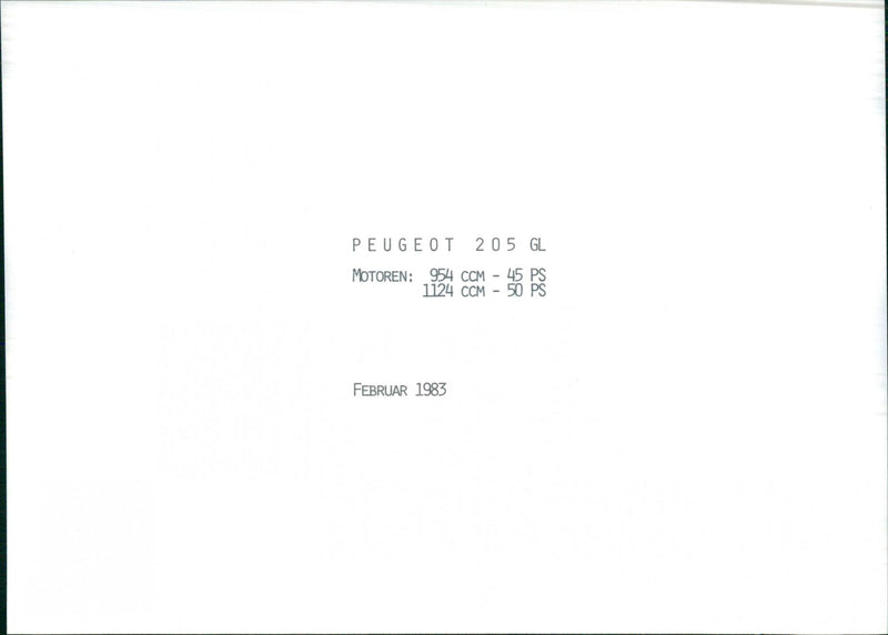 PEUGEOT 205 GL - Vintage Photograph