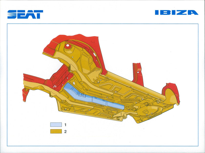 Drawing of SEAT Ibiza's underside protection - Vintage Photograph