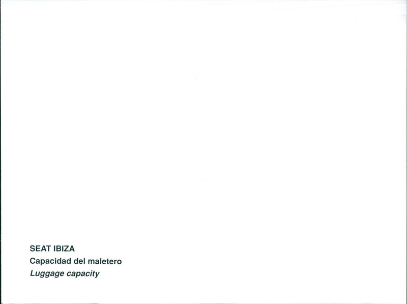 Drawing of SEAT Ibiza's luggage capacity - Vintage Photograph