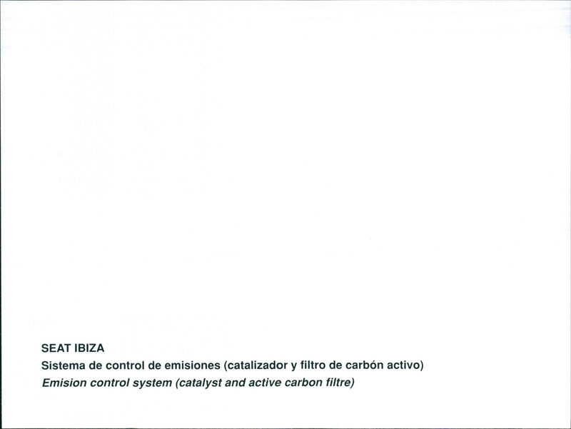 Drawing of SEAT Ibiza's emision control system - Vintage Photograph