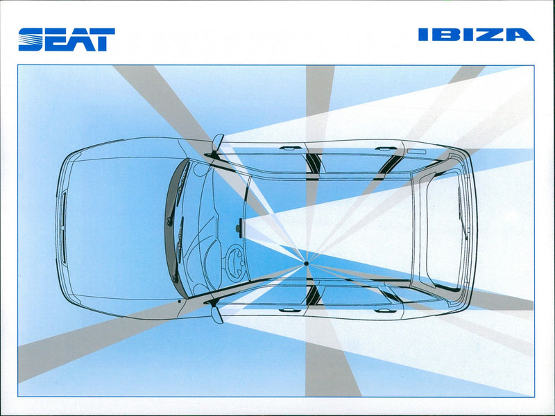 Technical drawing of SEAT Ibiza's visibility - Vintage Photograph