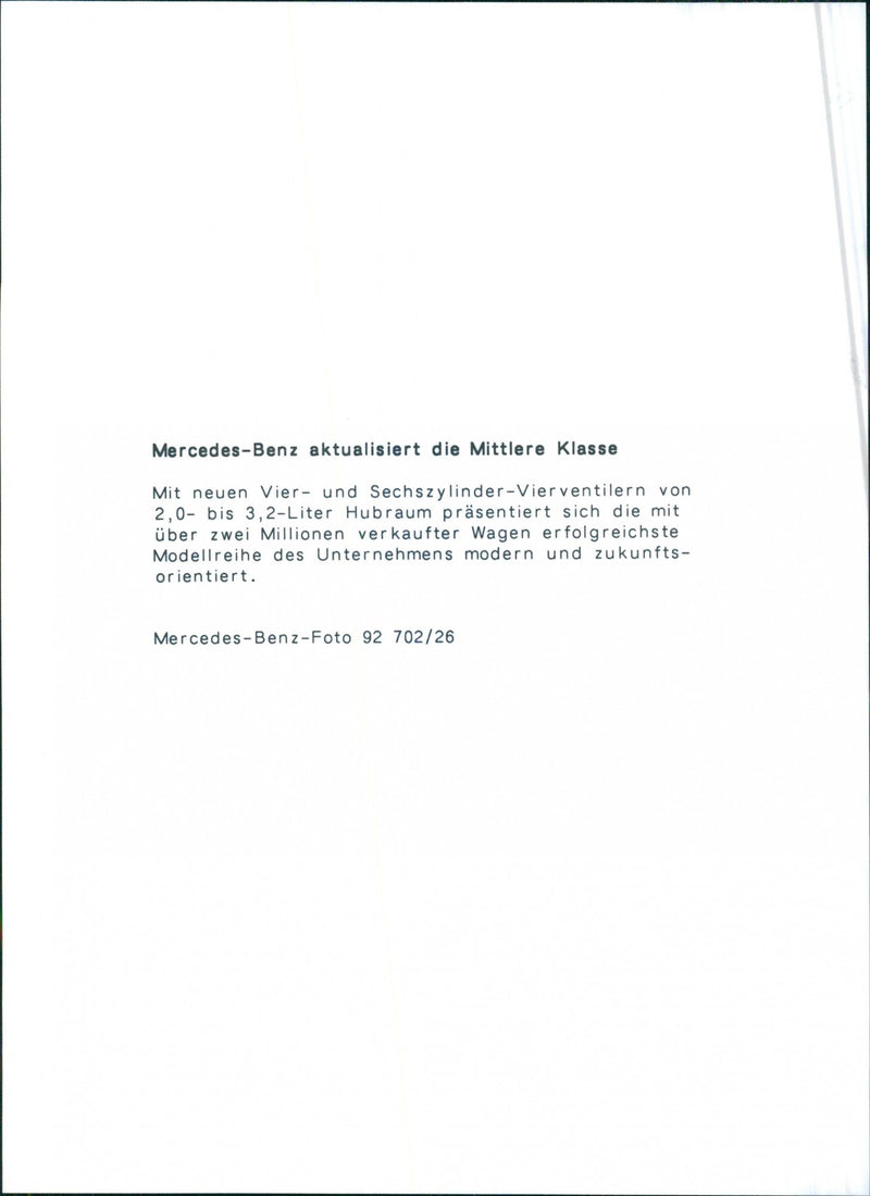 1992 Mercedes-Benz Range - Vintage Photograph