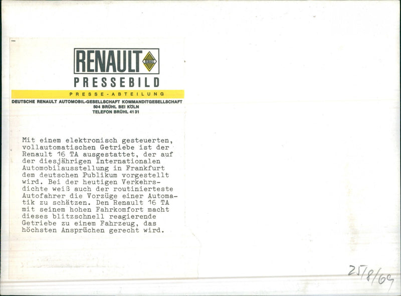 Renault 16 TA - Vintage Photograph