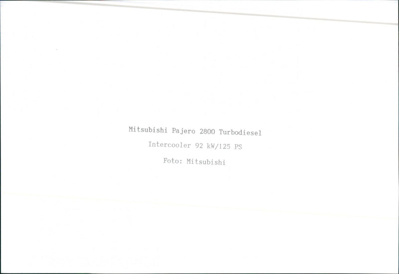 Mitsubishi Pajero - Vintage Photograph