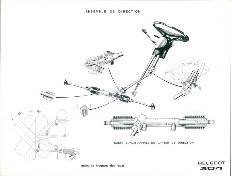 Peugeot 304 Management Assembly - Vintage Photograph