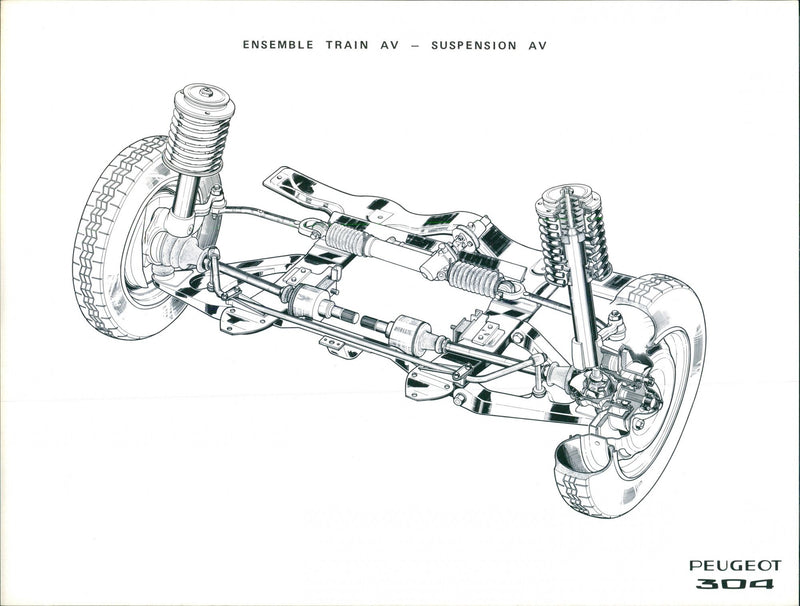 Peugeot 304 Ensemble Train Of Suspension - Vintage Photograph
