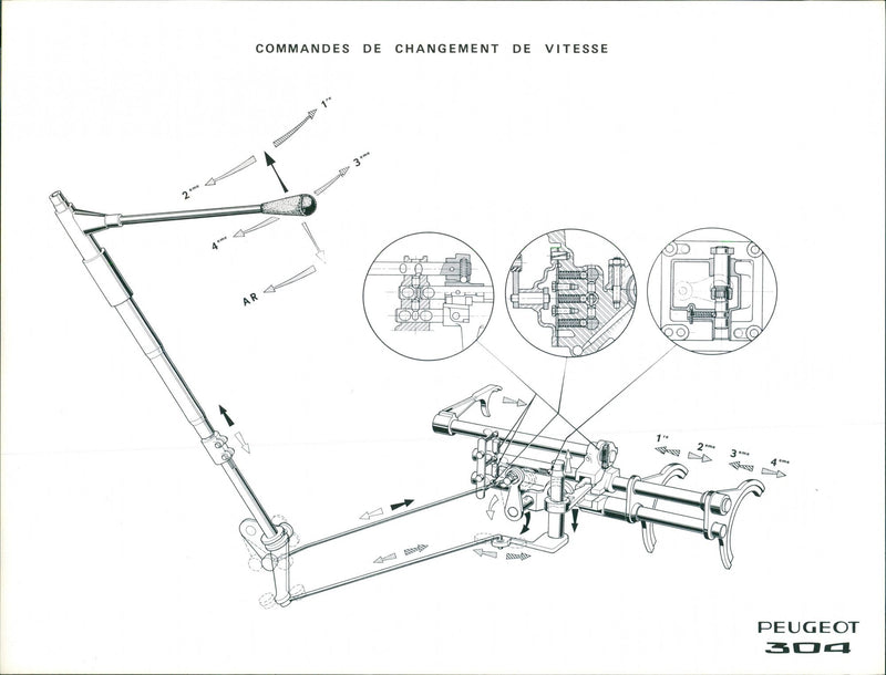 Peugeot 304 Speed Change Commands - Vintage Photograph