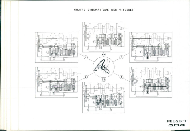 Peugeot 304 Kinematic Gear Chain - Vintage Photograph