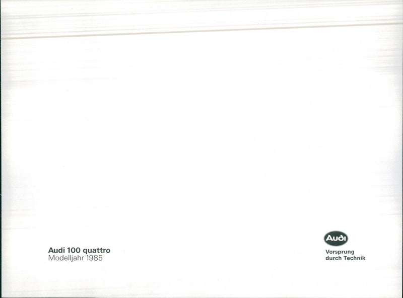 1985 Audi 100 quattro - Vintage Photograph