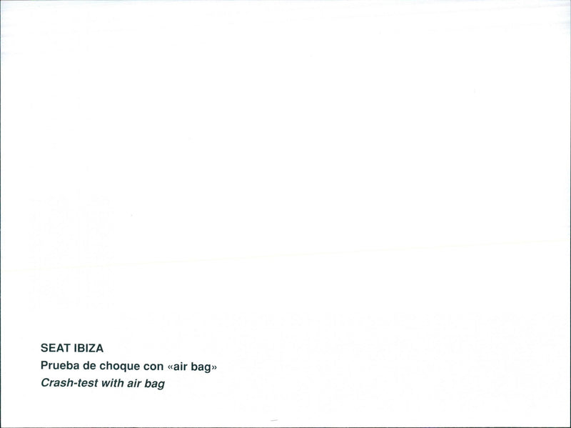 Drawing of SEAT Ibiza's crash-test with air bag - Vintage Photograph