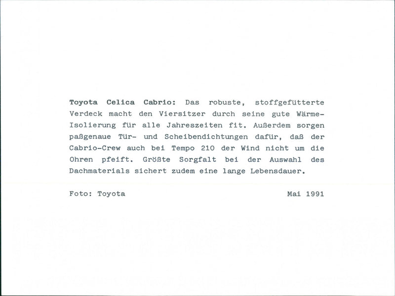 Toyota Celica Cabrio - Vintage Photograph