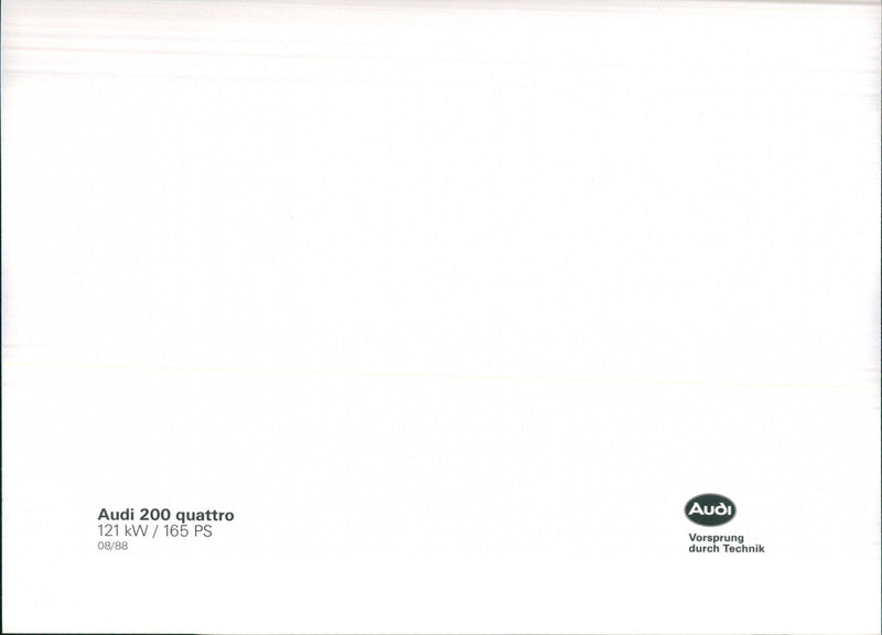 Audi 200 Quattro, 1988 - Vintage Photograph