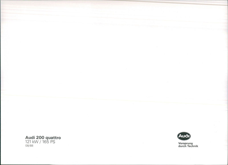 Audi 200 Quattro, 1988 - Vintage Photograph