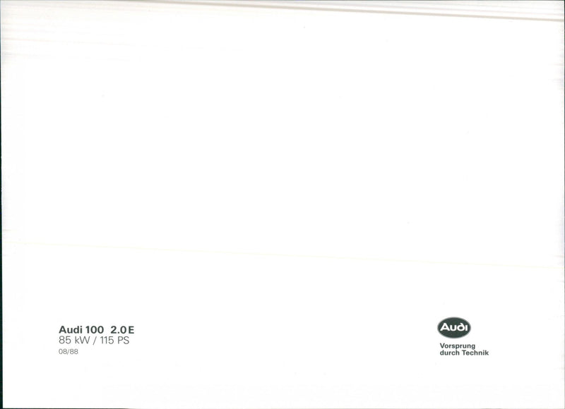 Audi 100 2.0E, 1988 - Vintage Photograph