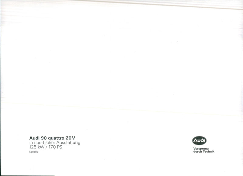 Audi 90 Quattro 20 V, 1988 - Vintage Photograph