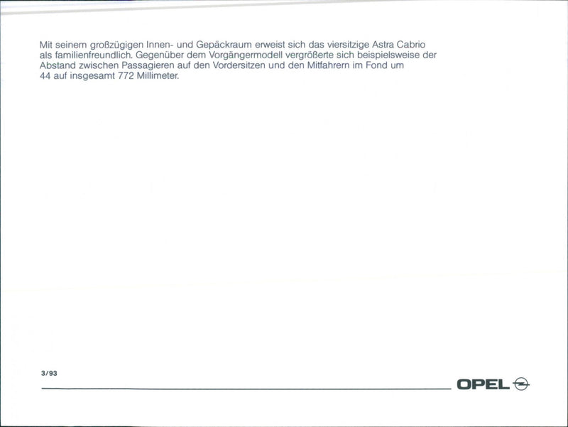 1993 Opel Astra Cabrio - Vintage Photograph