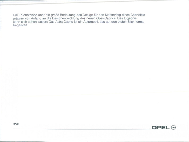 1993 Opel Astra Cabrio - Vintage Photograph