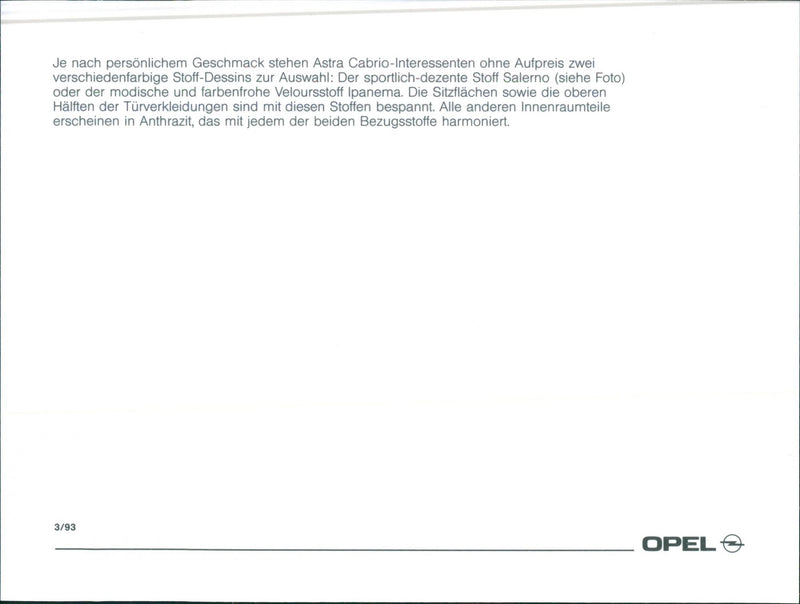 1993 Opel Astra Cabrio - Vintage Photograph