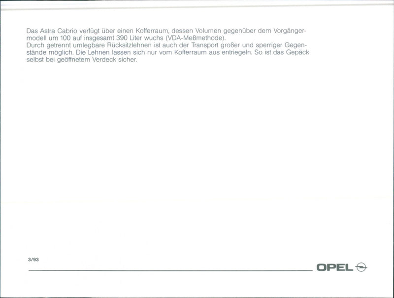 1993 Opel Astra Cabrio - Vintage Photograph