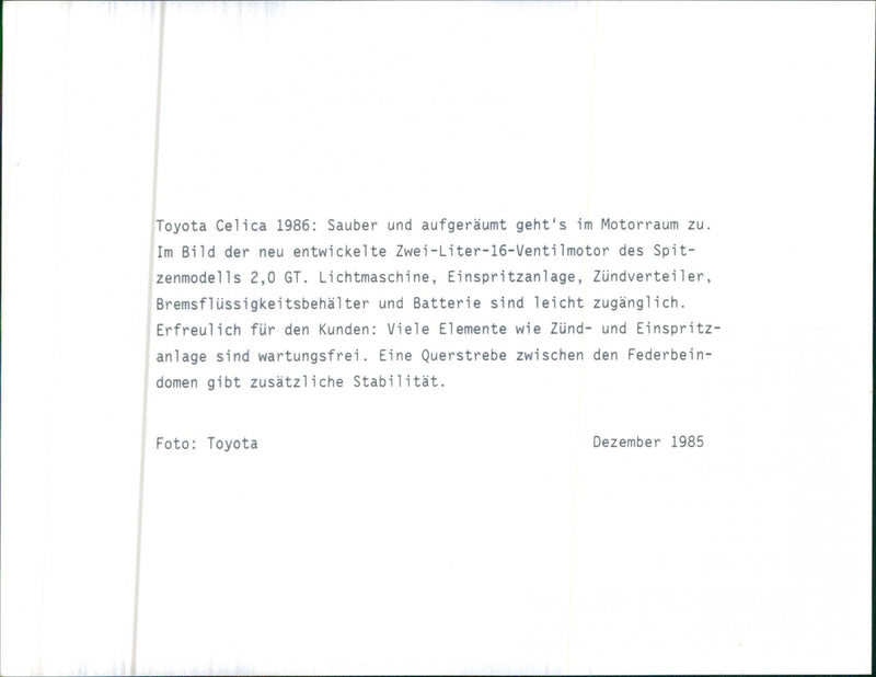 Toyota Celica 1986 - Vintage Photograph