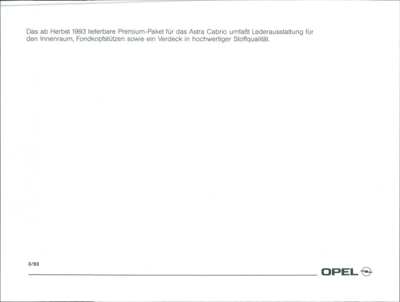 1993 Opel Astra Cabrio - Vintage Photograph