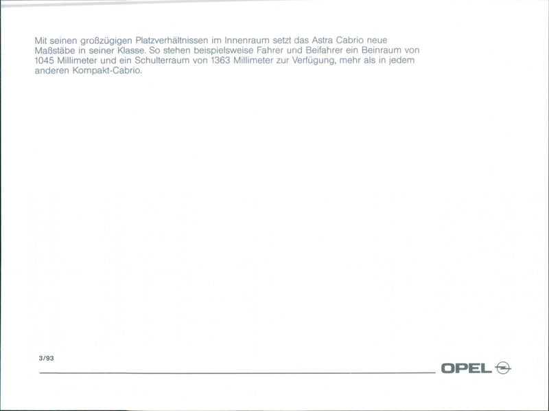 1993 Opel Astra Cabrio - Vintage Photograph