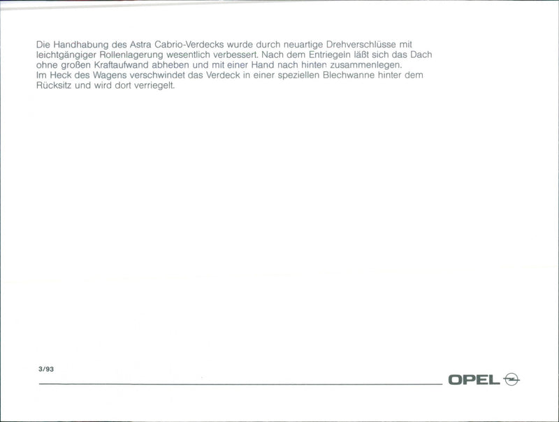 1993 Opel Astra Cabrio - Vintage Photograph