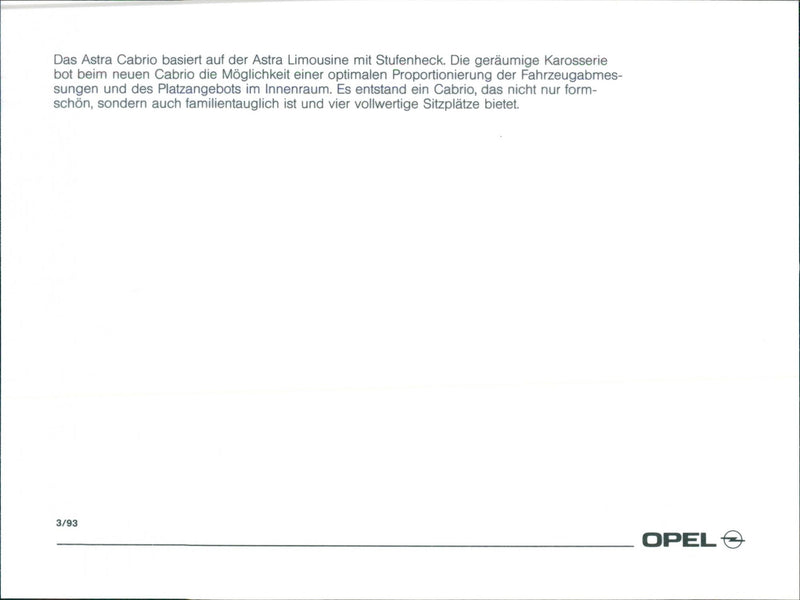 1993 Opel Astra Cabrio - Vintage Photograph